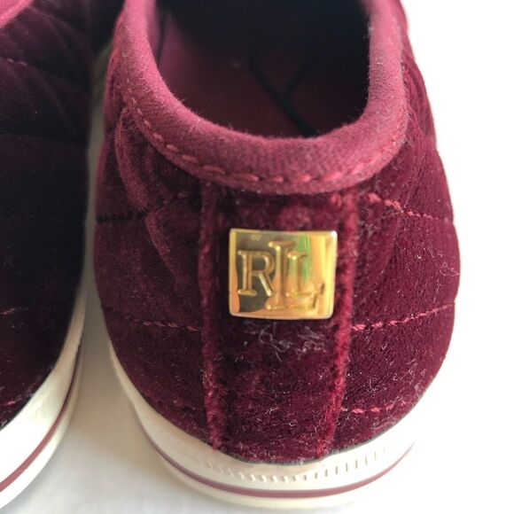 LAUREN by Ralph Lauren Jinny Maroon Sneakers 7.5 - Picture 5 of 7